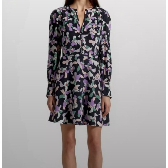 Equipment Danette 100% Silk Floral Print Dress Size 6 | Designer | $425 Retail